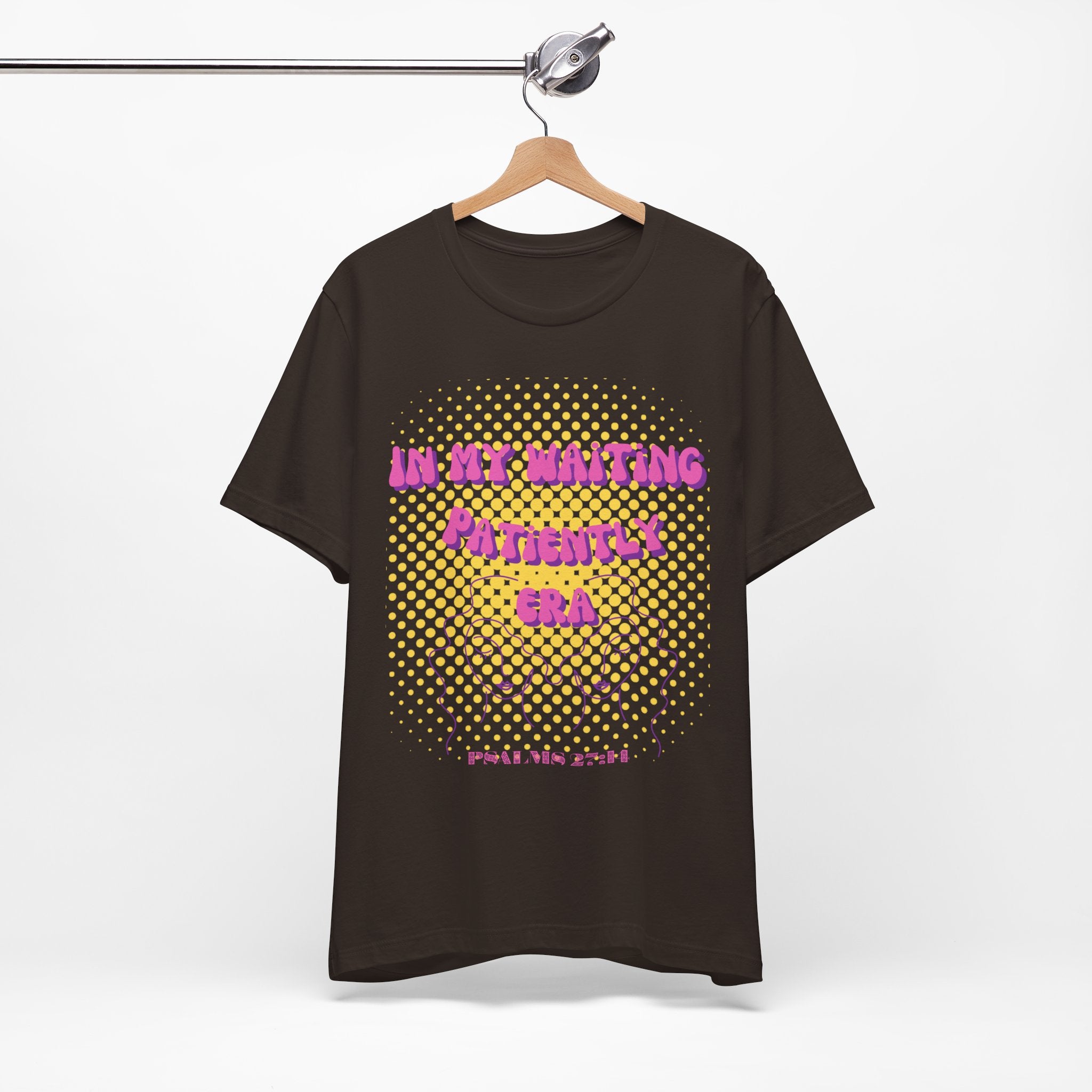Women's 'In my Waiting Patiently Era' Tee - Yellow Graphic Jersey Short Sleeve