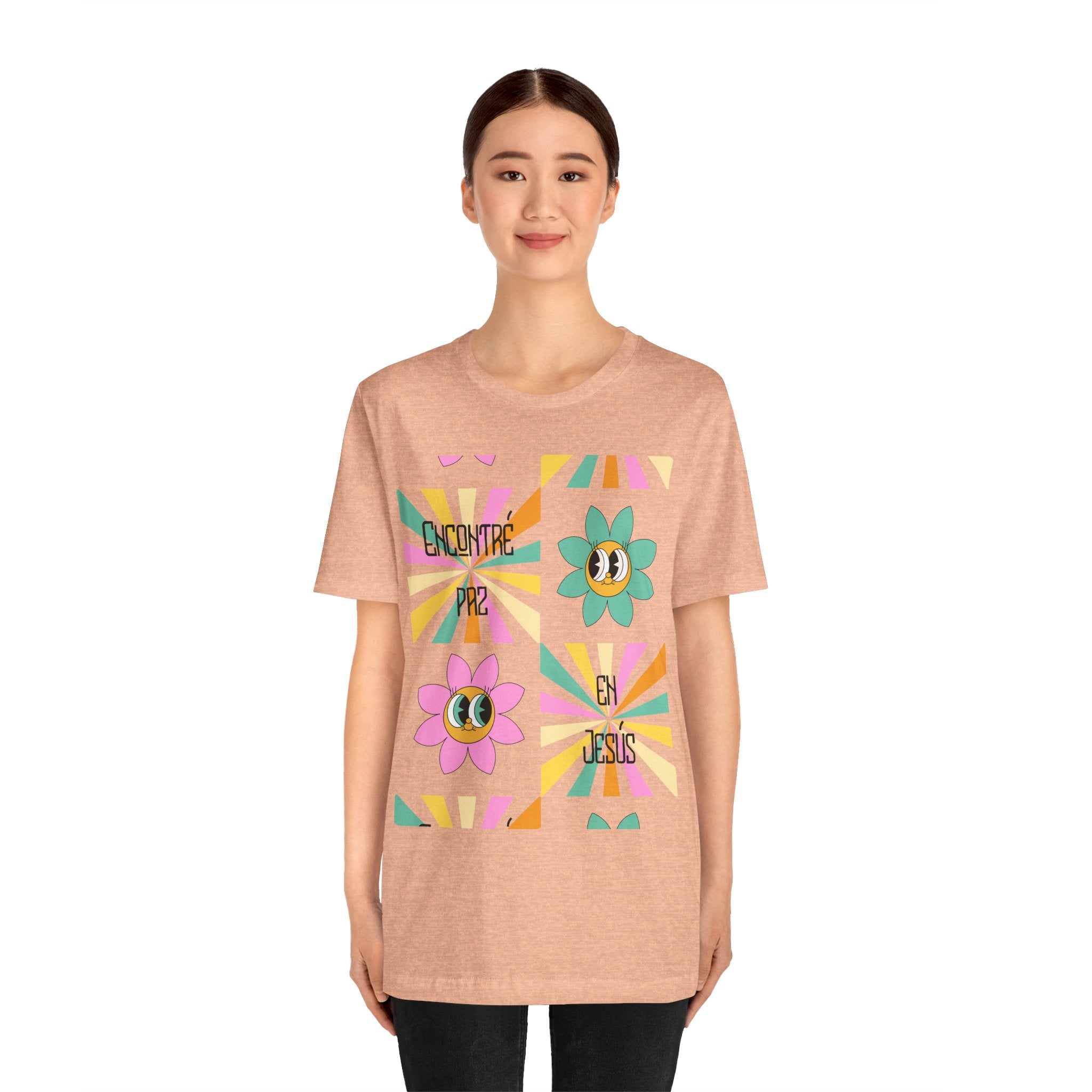 Woman's Spanish "Encontré paz en Jesús"- Camisa Retro Español