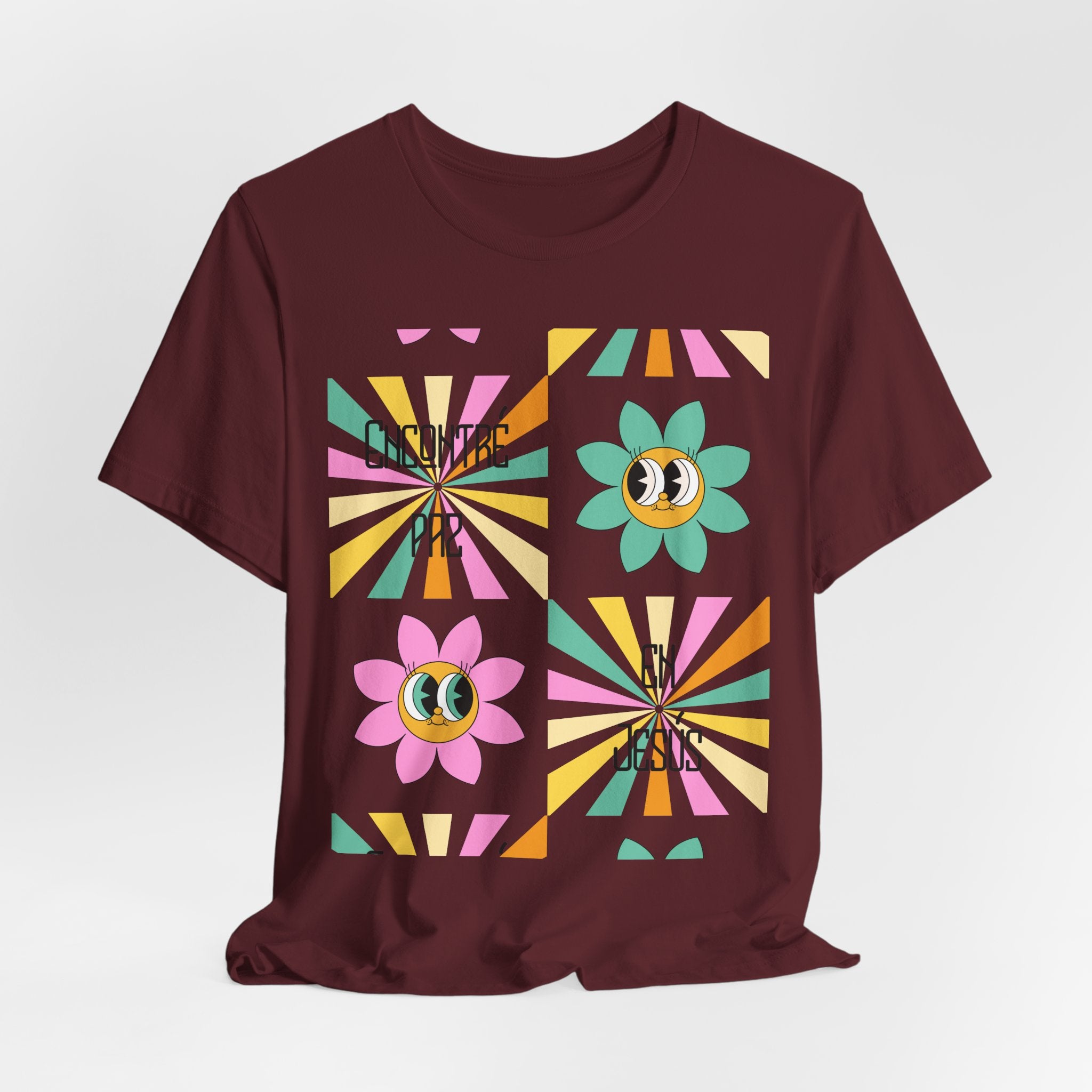 Woman's Spanish "Encontré paz en Jesús"- Camisa Retro Español