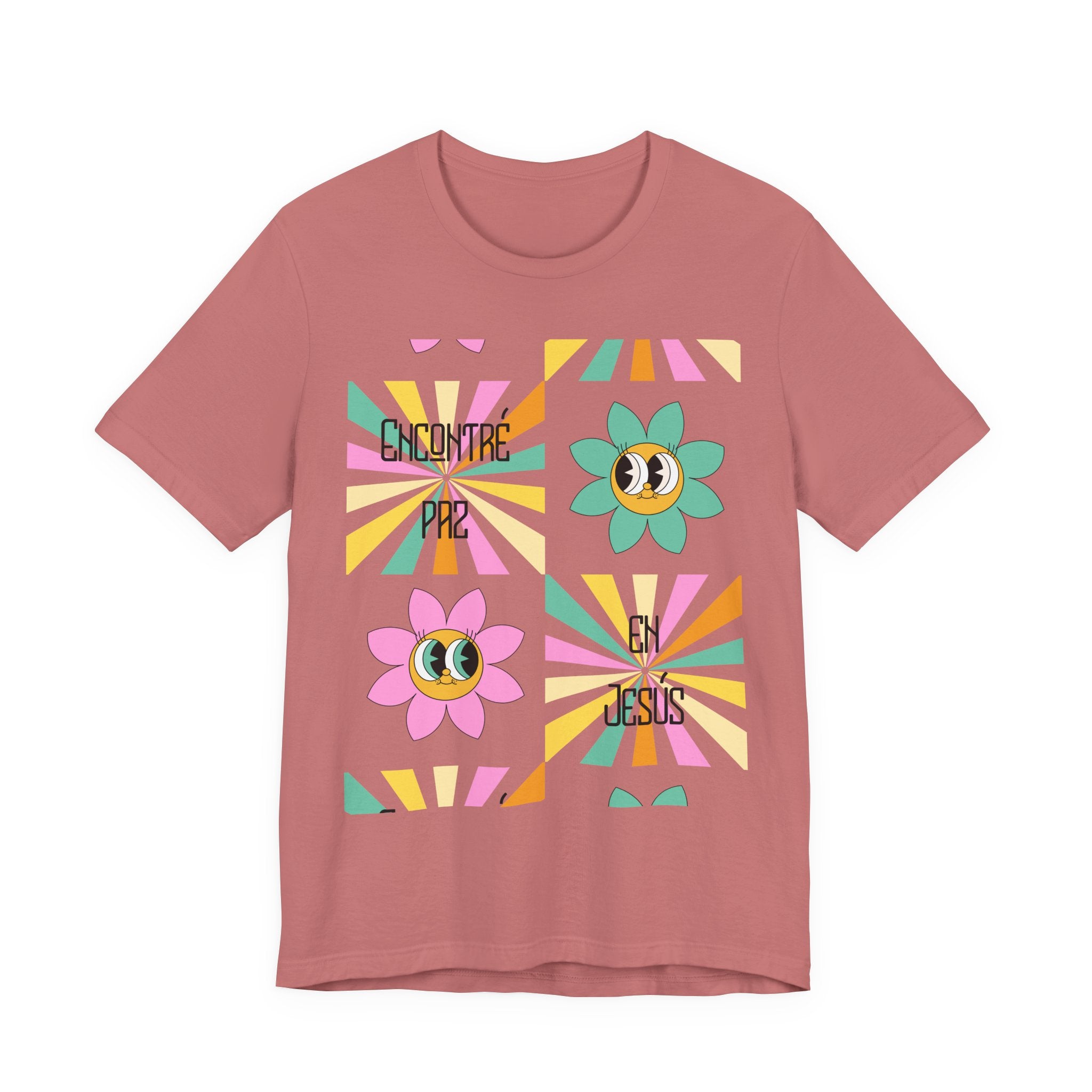 Woman's Spanish "Encontré paz en Jesús"- Camisa Retro Español