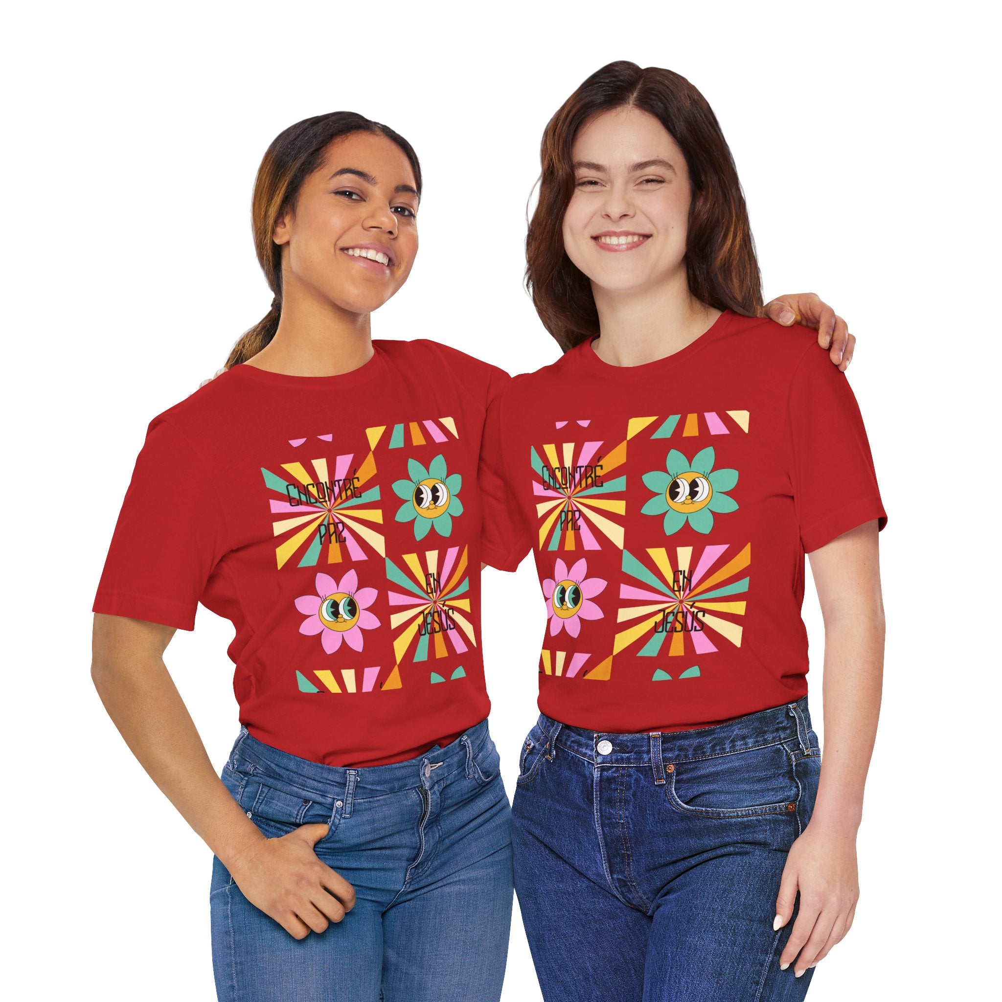 Woman's Spanish "Encontré paz en Jesús"- Camisa Retro Español