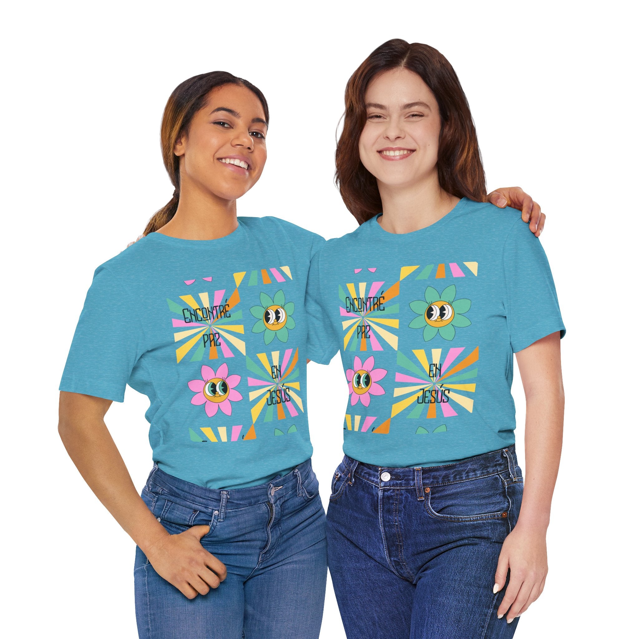 Woman's Spanish "Encontré paz en Jesús"- Camisa Retro Español