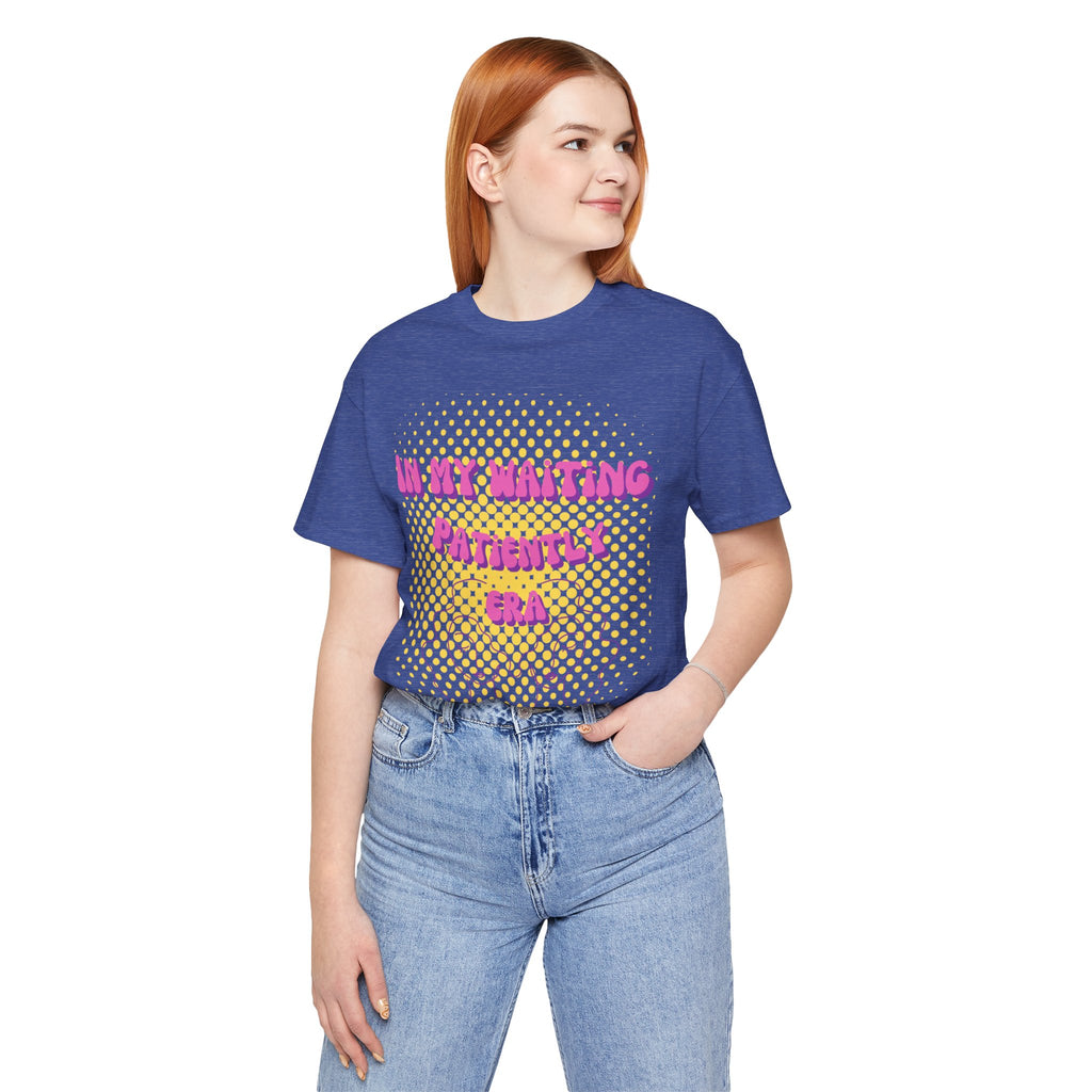 Women's 'In my Waiting Patiently Era' Tee - Yellow Graphic Jersey Short Sleeve