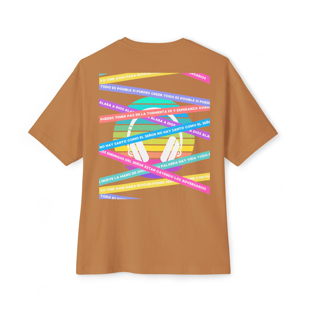 Woman's Spanish Music Tee (Música Cristiana letras)— Oversized Boxy with Colors