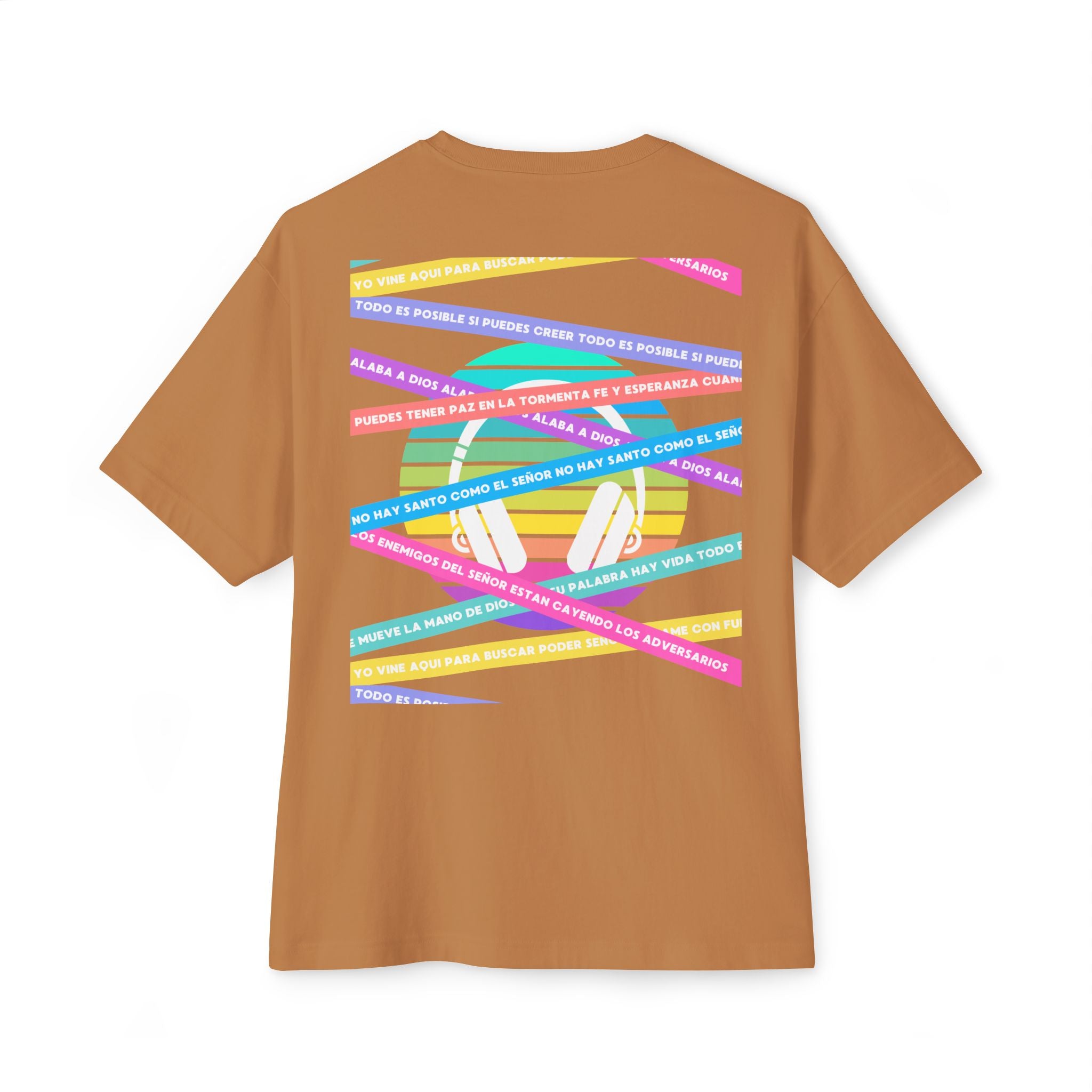 Woman's Spanish Music Tee (Música Cristiana letras)— Oversized Boxy with Colors
