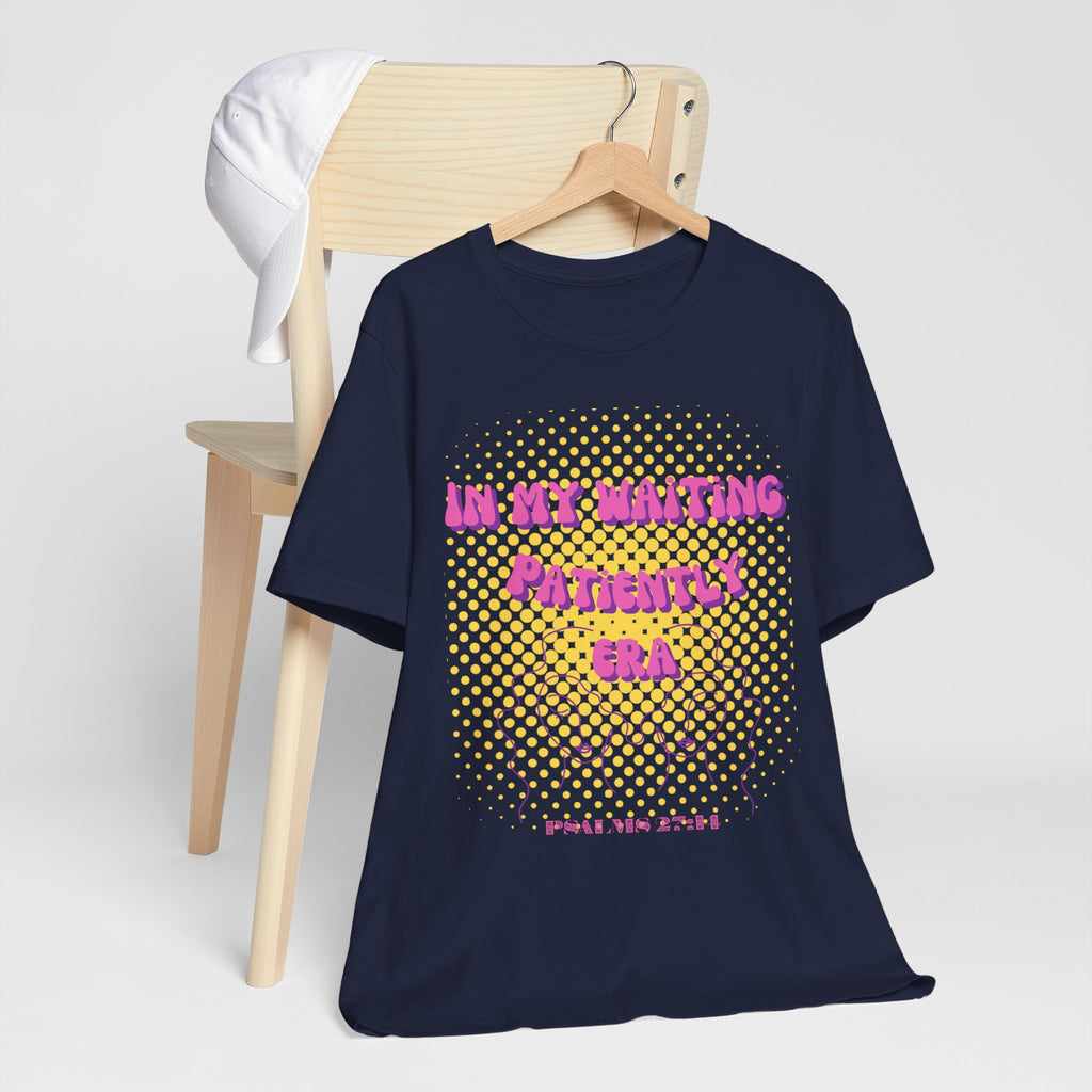 Women's 'In my Waiting Patiently Era' Tee - Yellow Graphic Jersey Short Sleeve