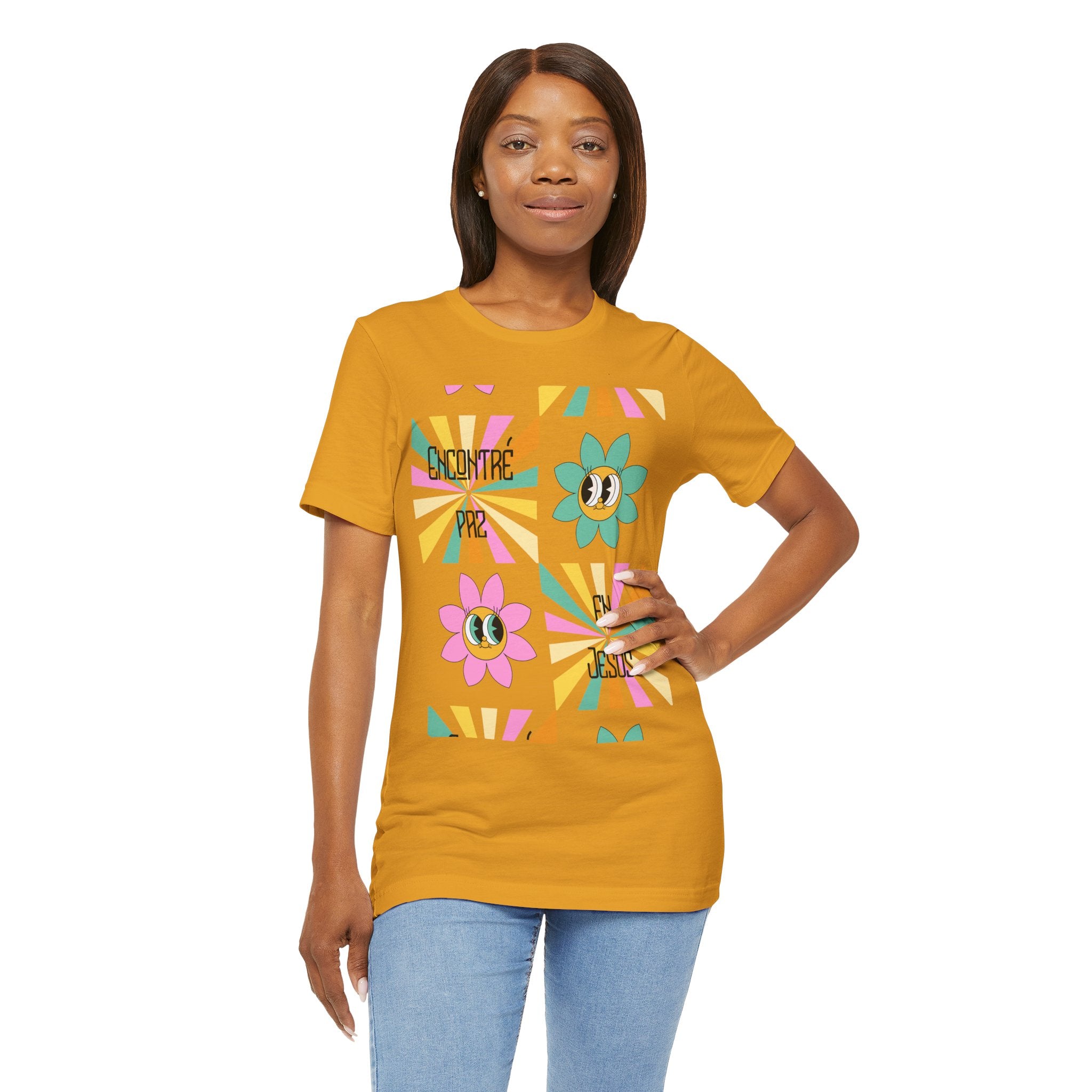 Woman's Spanish "Encontré paz en Jesús"- Camisa Retro Español