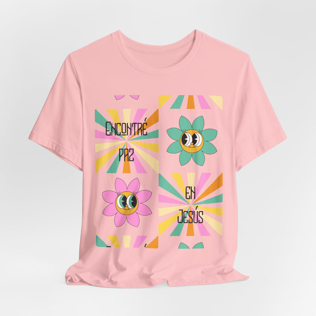 Woman's Spanish "Encontré paz en Jesús"- Camisa Retro Español