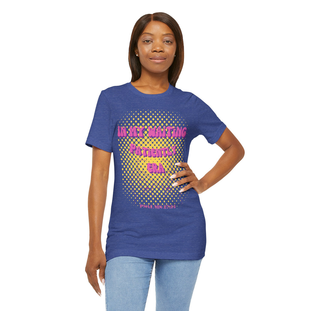 Women's 'In my Waiting Patiently Era' Tee - Yellow Graphic Jersey Short Sleeve