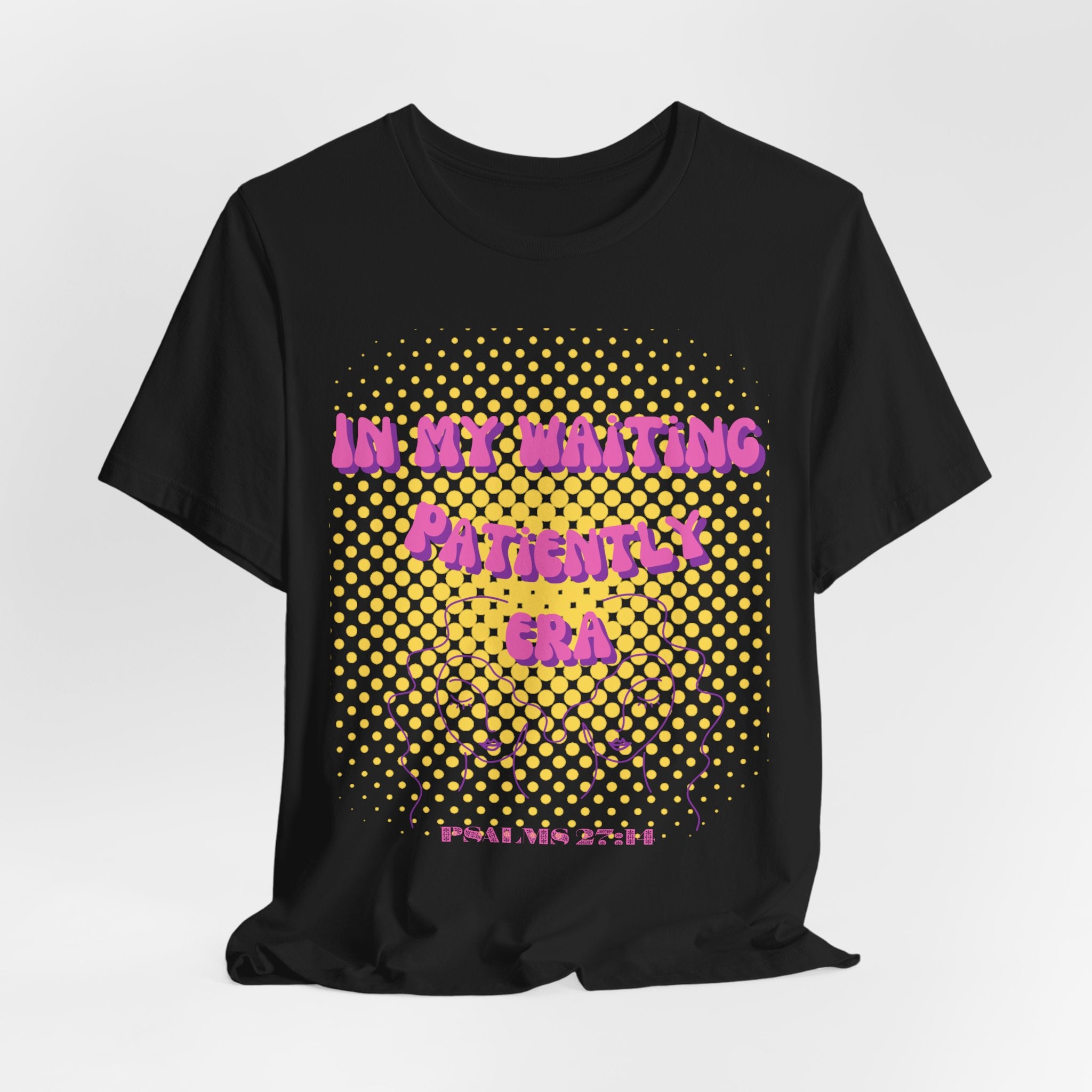 Women's 'In my Waiting Patiently Era' Tee - Yellow Graphic Jersey Short Sleeve
