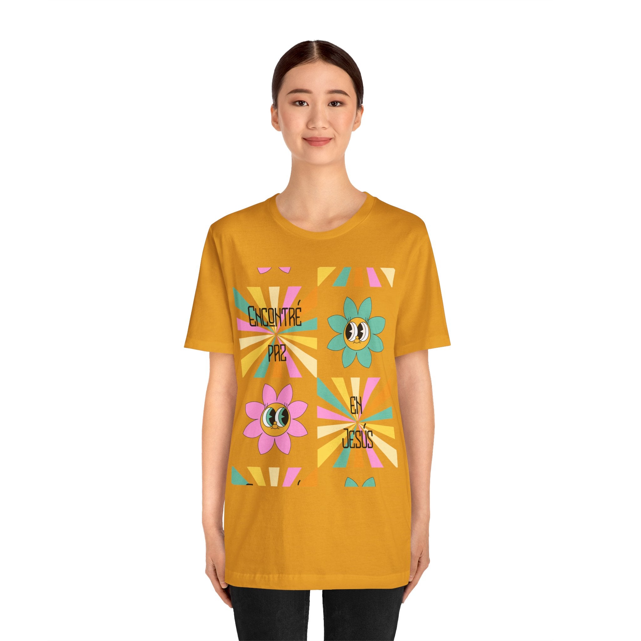 Woman's Spanish "Encontré paz en Jesús"- Camisa Retro Español